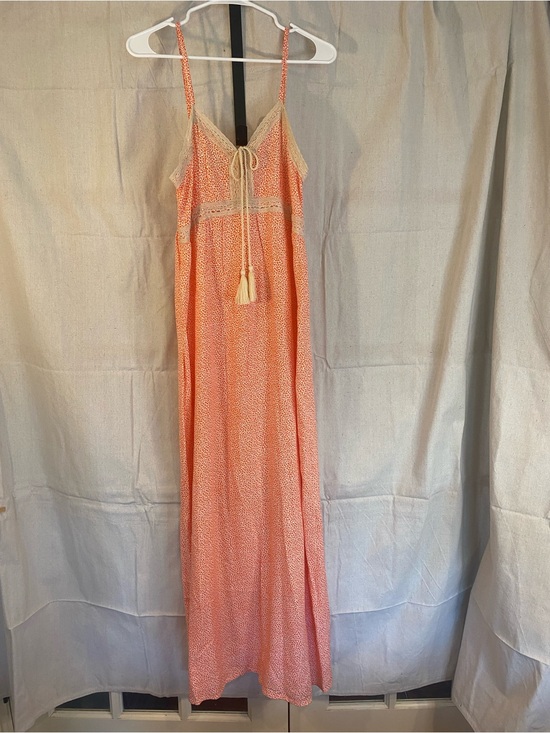 1. State Dresses & Skirts - 1. State Peach-Print Maxi Dress with Lace Trim